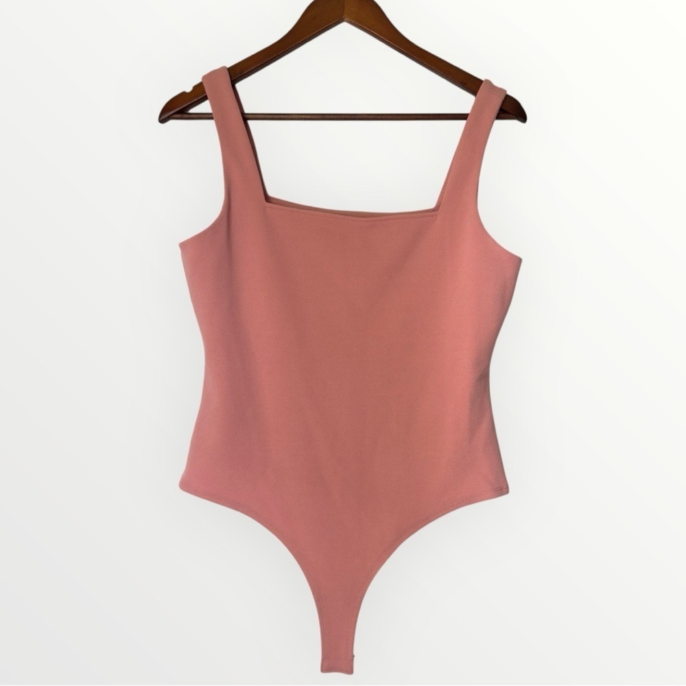 BCBGeneration Blush Bodysuit with Square Neckline Formfitting  New Without Tag